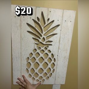 Wooden pineapple cut out, wall decor